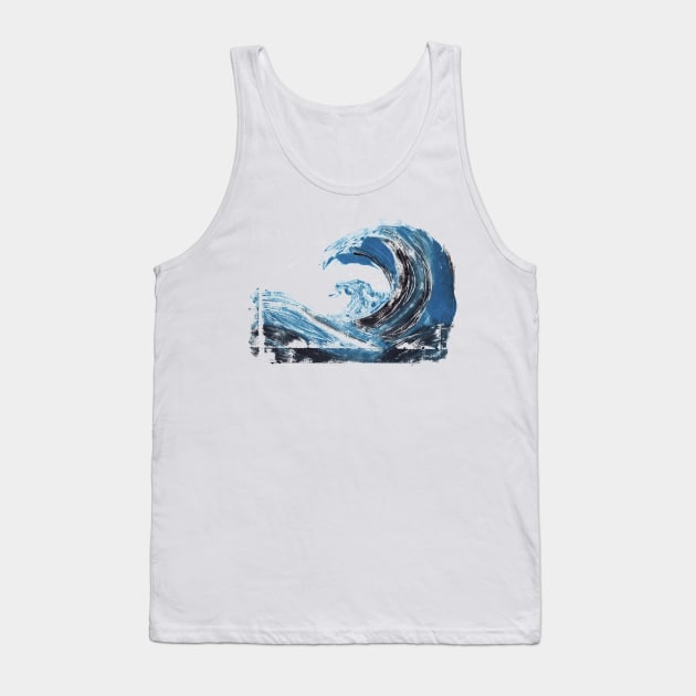 The Big Blue Wave Tank Top by AndreIllustrates